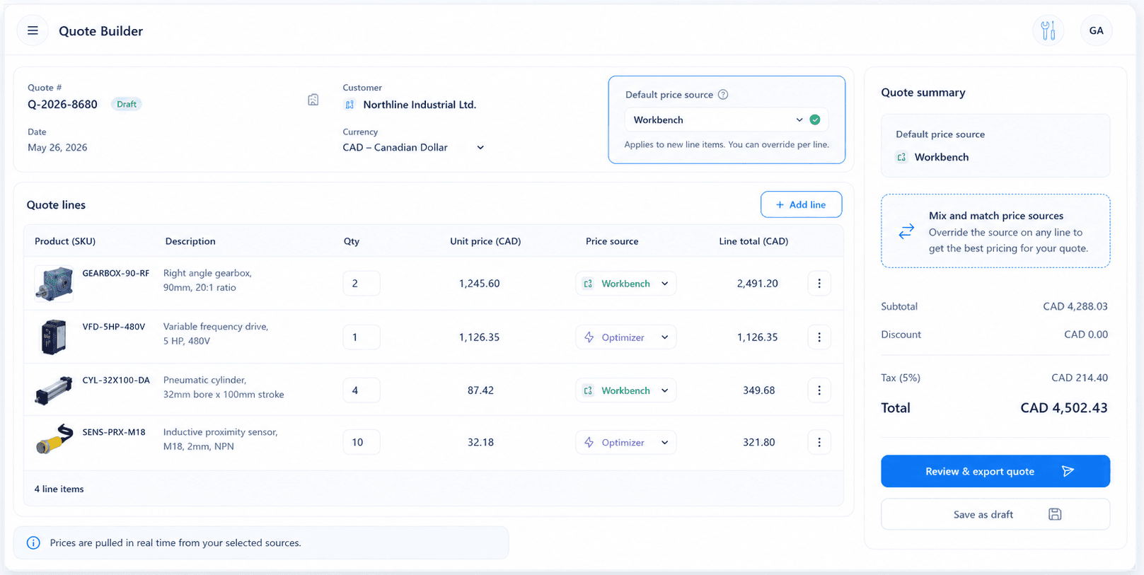 Quote Builder overview